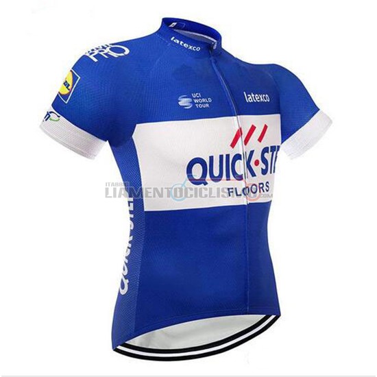 Abbigliamento Ciclismo Quick Step Floors Manica Corta 2018 Blu e Bianco